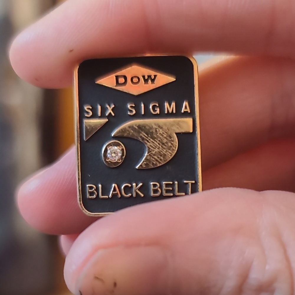 Dow Six Sigma Black Belt Pin REAL GOLD